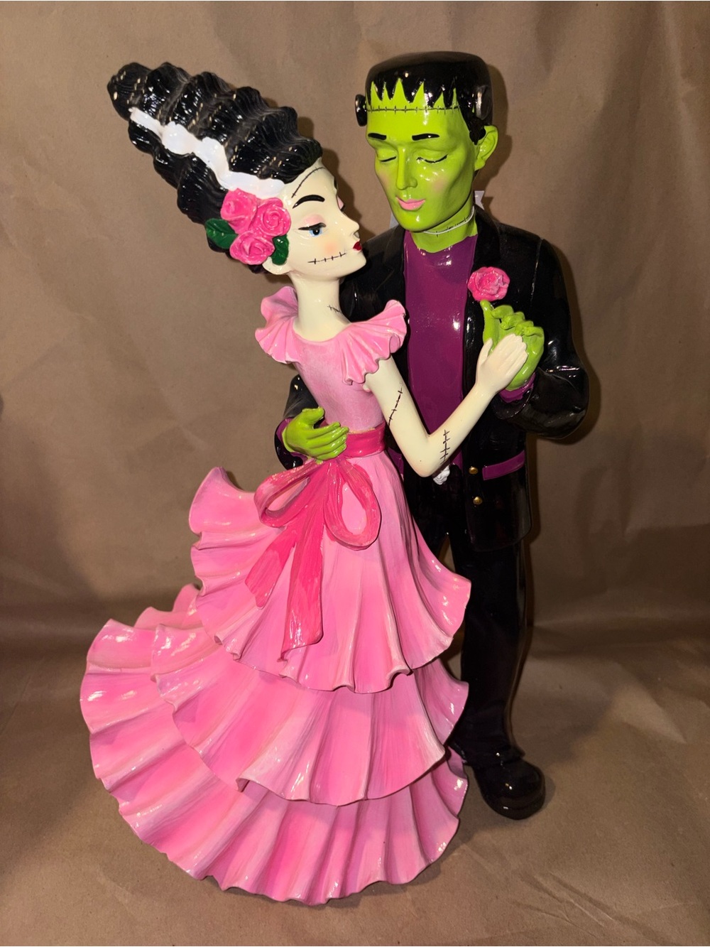 NEW Goblin & Ghoul 16” Dancing Frankenstein & Bride of Frankenstein Figurine